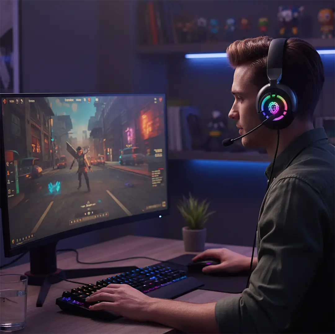 Green Lion Shadow ANC Gaming Headset - Black