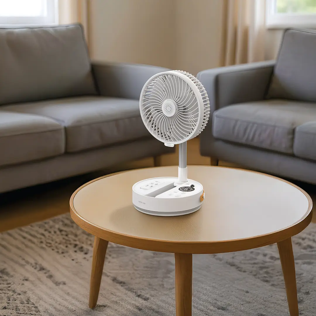 Green Lion Rovio 8" Folding Fan - White