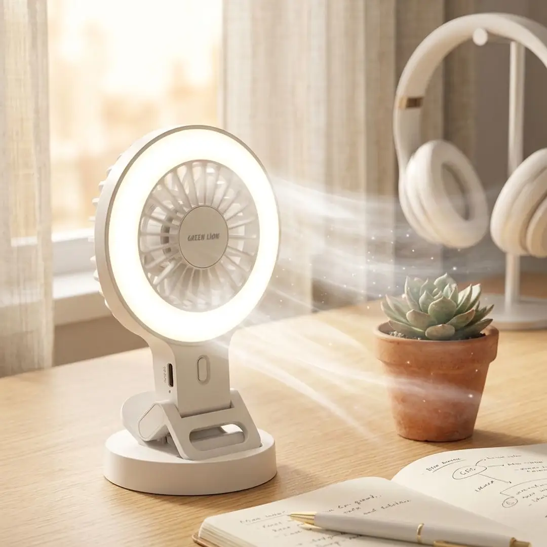Green Lion Air Glow Clip-On Rechargeable Fan