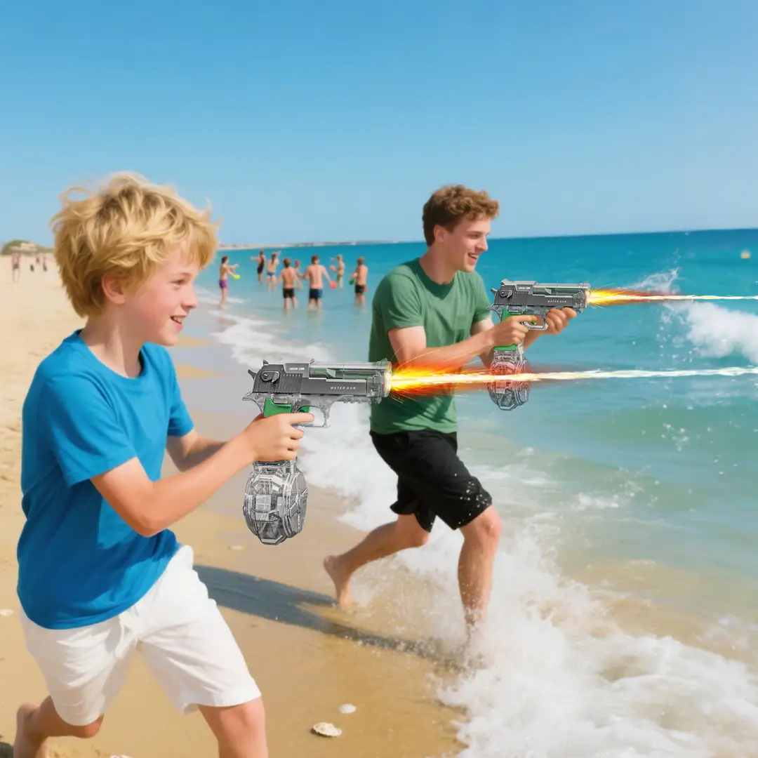 Green Lion GN85-Water Gun with Electric Continuous Shooting - Grey