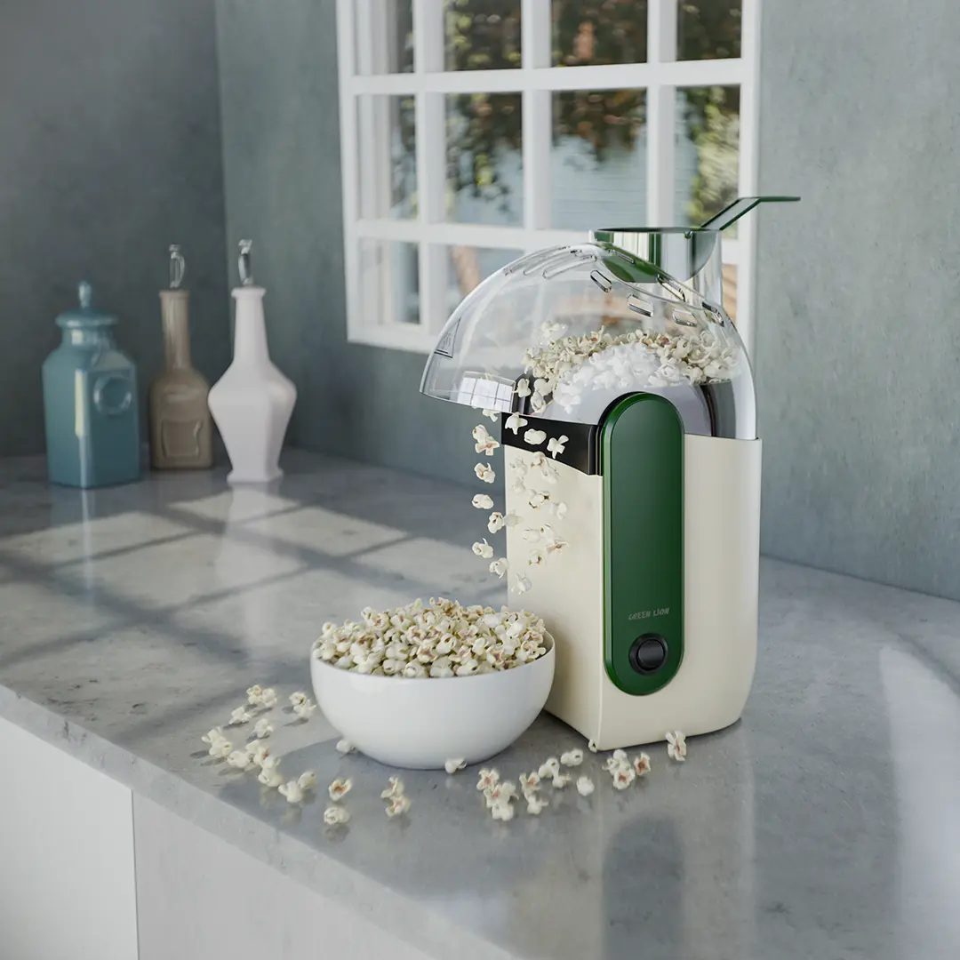Green Lion Pop Mate Popcorn Maker 1200W - White Green Lion Pop Mate Popcorn Maker 1200W - White