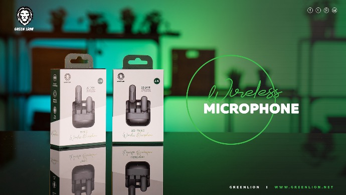 alt="Wireless Microphone package with green background tagged by Wireless Microphone"
