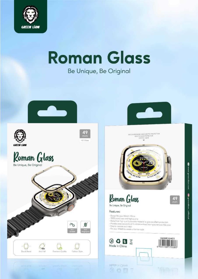 alt="Roman Glass Smart Watch Screen Protector full packaging"