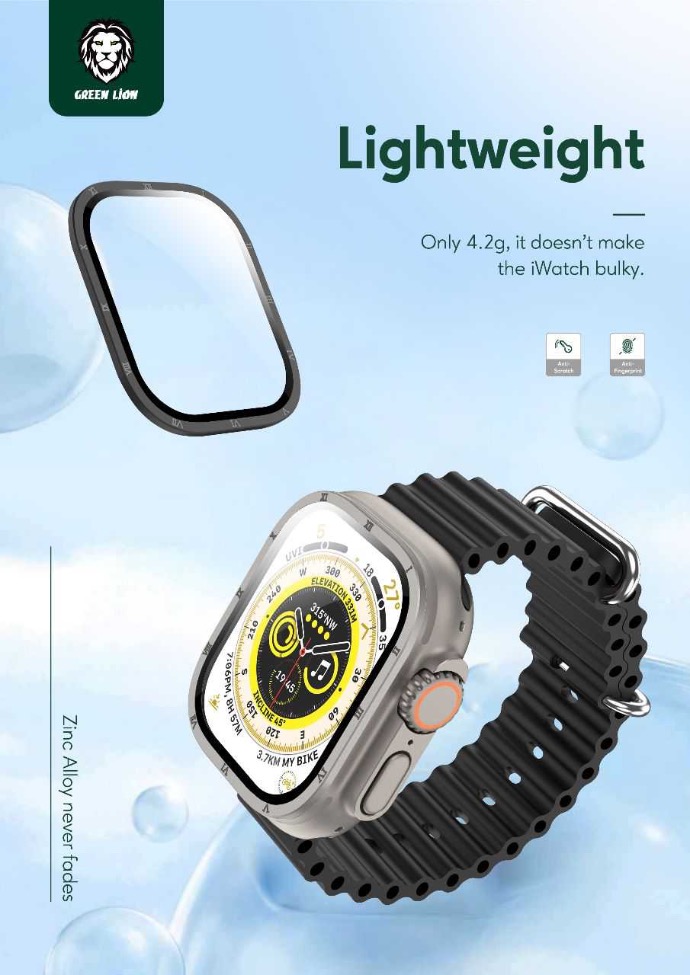 alt="A smartwatch and a Roman Glass Smart Watch Screen Protector , tagged by Lightweight"