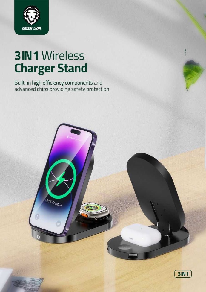 alt="Two Wireless Charger stand on a brown table"