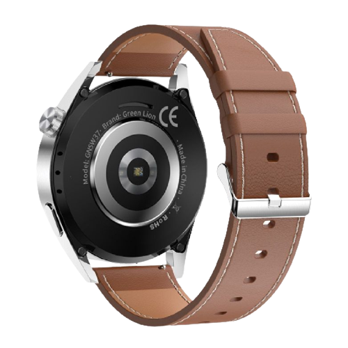 alt="A G-Master Leather Smart Watch brown color from back"