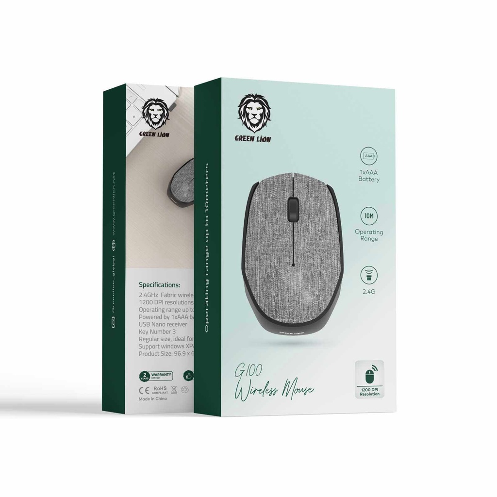 Green Lion G100 Wireless Mouse - Gray