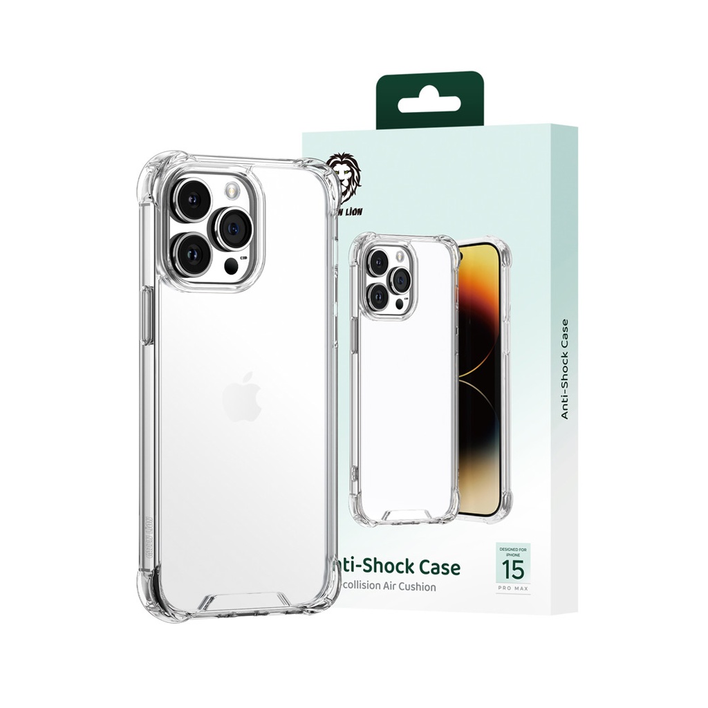 Green Lion Anti-Shock Case for iPhone 15 Pro / Pro Max - Clear