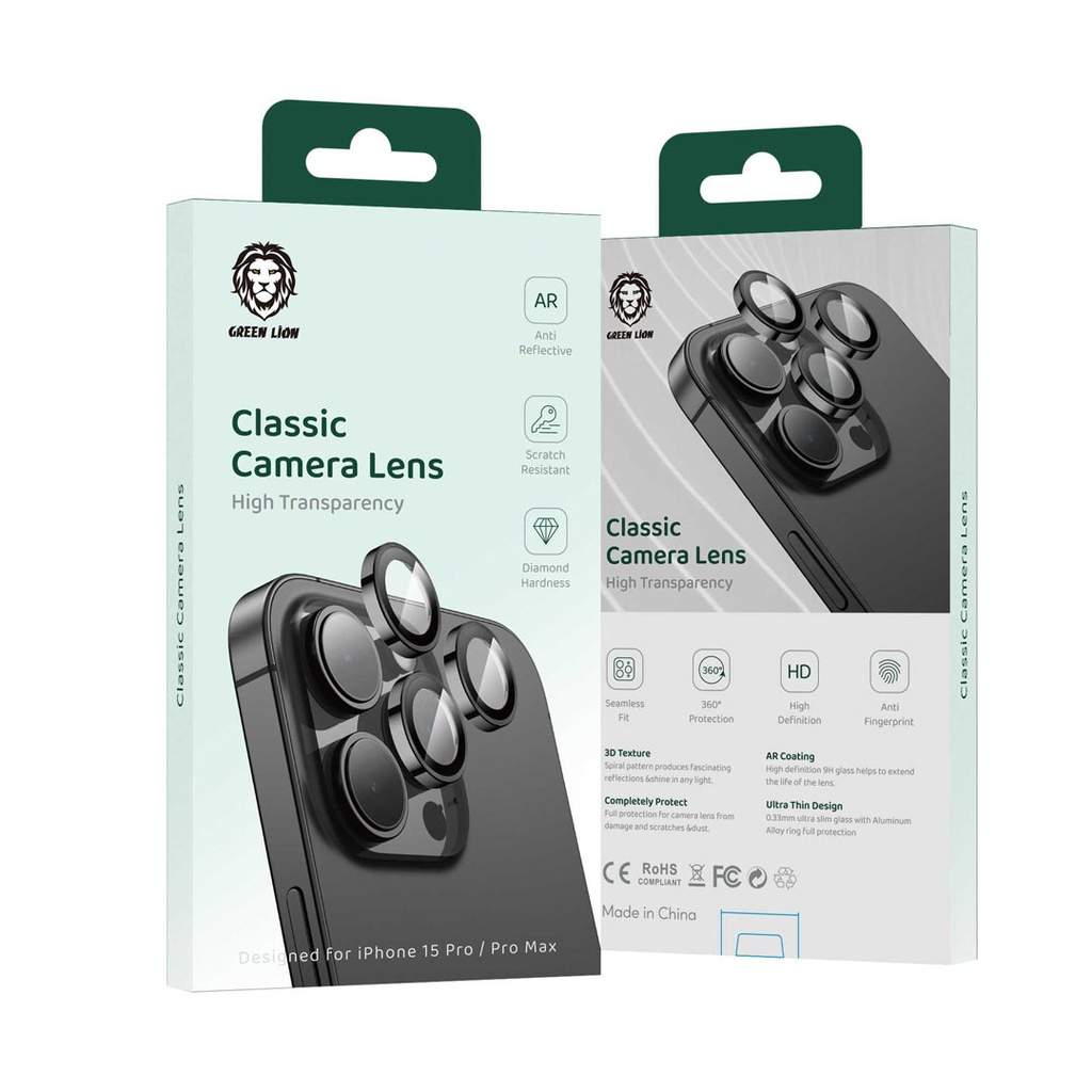 Green Lion Classic Camera Lens for iPhone 15 Pro / 15 Pro Max