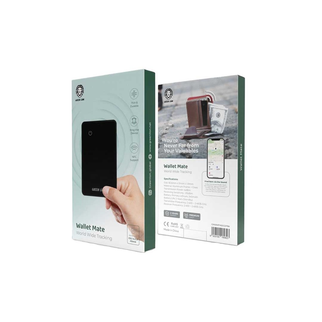 Green Lion Bags, Cases & Pouches Wallet Mate Card Finder NFC Support Black [GNWMFINDCDFBK]