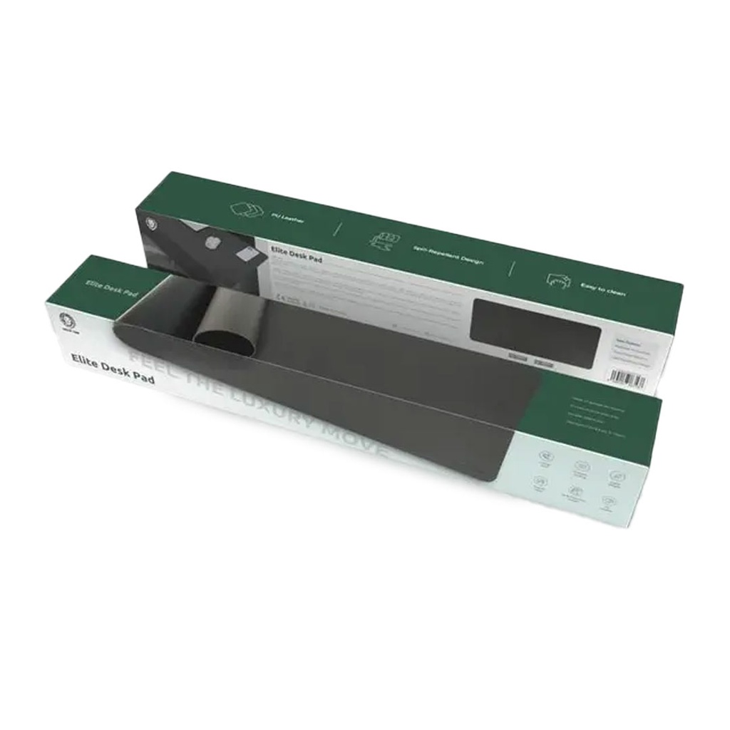 Green Lion Elite Desk Leather Mouse Pad Black Grey [GNELDPADGYBKG]