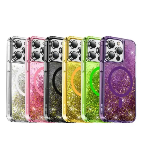 Happiness 3D Magnetic Glitter Resin Case