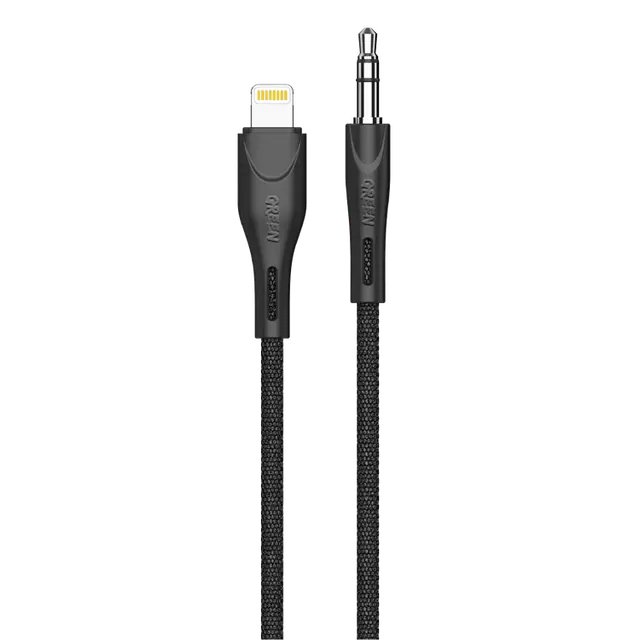 Green AUX 3.5 to Lightning Cable 1.2M 2.4A