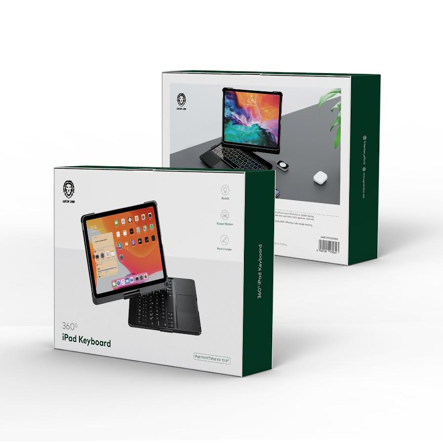 Green Lion 360° iPad Keyboard 500mAh-IPad Air 10.9" & Pro  11"-Black