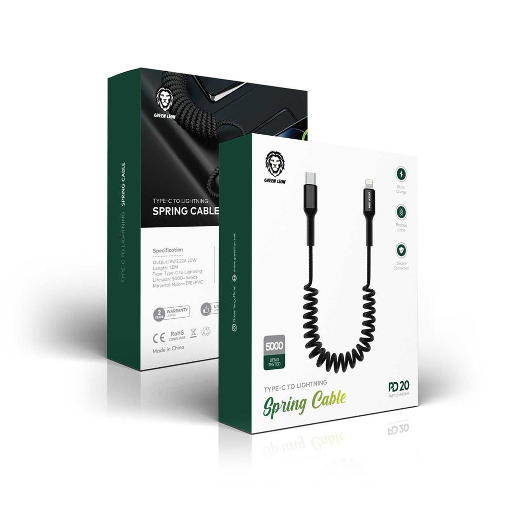 Green Lion Spring Cable Type-C to Lightning 1.5M PD 20W