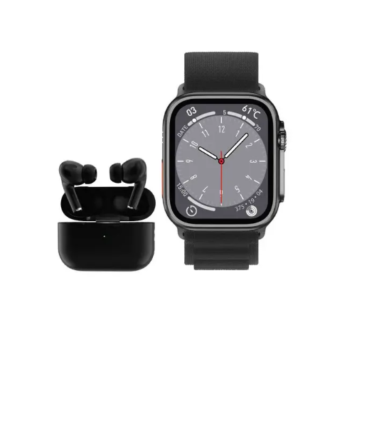 2 In 1 Smart Watch Duo Ultra Active + TWS Pro 2 G1 Combo - Black