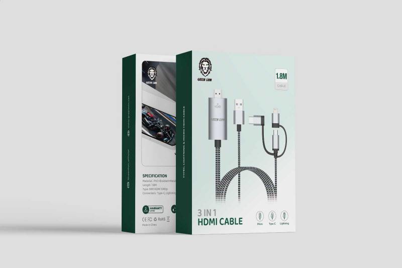 Green Lion 3 In 1 HDMI Cable (1.8m)