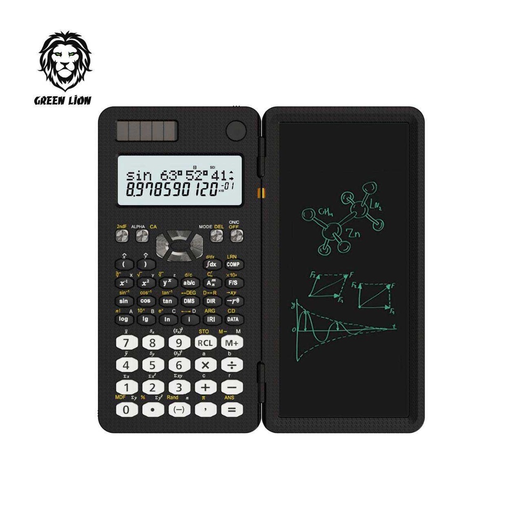 Green Lion Scientific Calculator & Writing Pad - Black