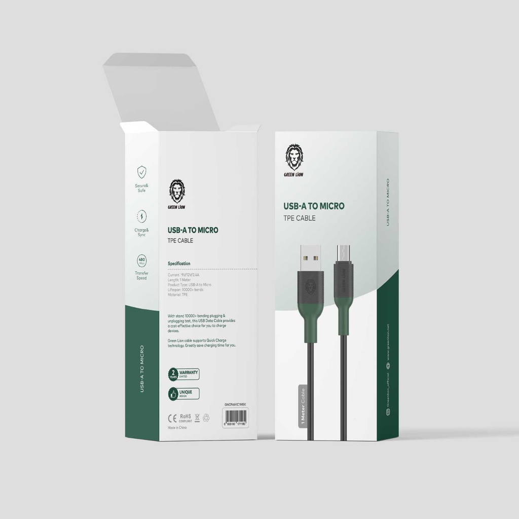 Green Lion USB-A to Micro TPE Cable (1m)