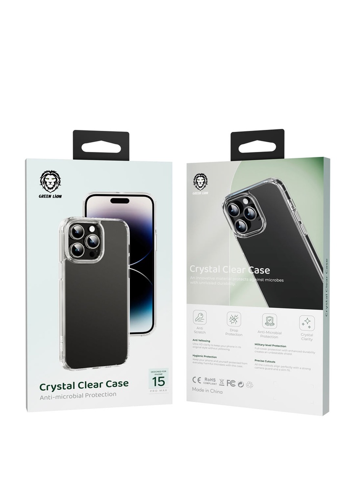 Green Lion Crystal Clear Case for iPhone 15 Series - Clear