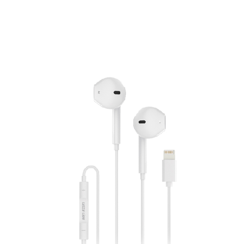 Green Lion Wired Stereo Earphones with Type-C Connector - White
