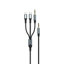 Green Lion 3 in 1 AUX Cable ( Aux / Lightning / Type-C ) 1.2M 3.5MM - Black