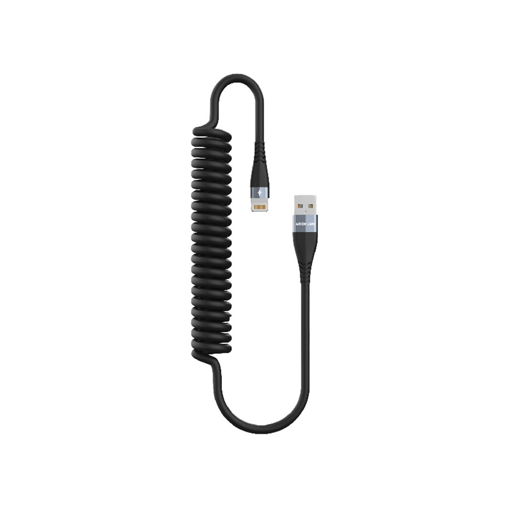 Green Lion TPU Spring Cable USB-A to Lightning Cable 1.8 Meter - Black