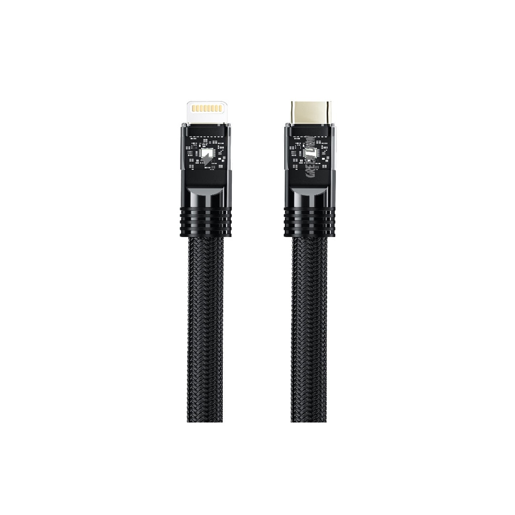 Green Lion PD27 Led Braided Cable Usb-C to Lightning 1Meter - Black