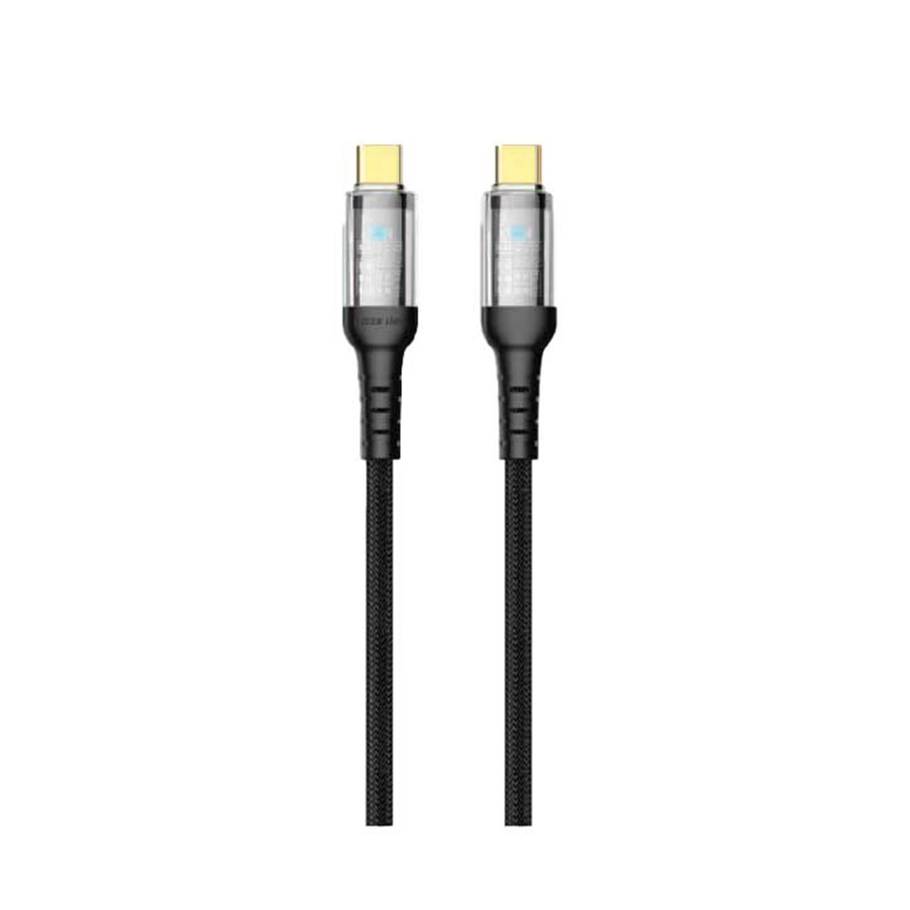 Green Lion Transparent LED Cable 60w Type-C to Type-C -Black