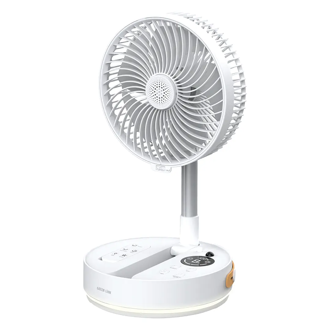 Green Lion Rovio 8" Folding Fan - White
