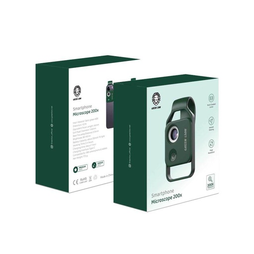[GN200XMICSGN] Green Lion Smartphone Microscope 200x - Green