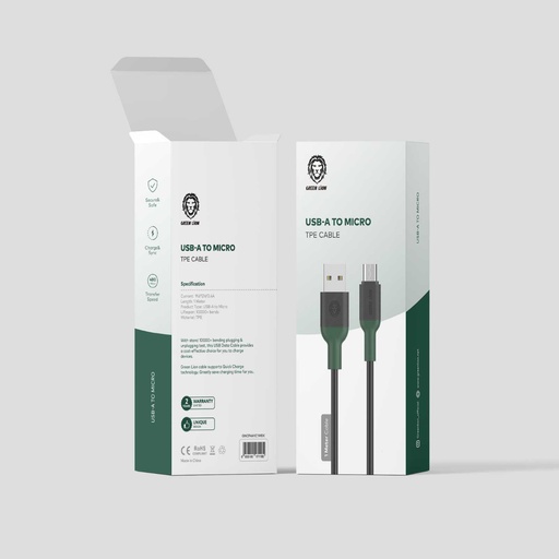 [GNCPAMIC1MBK] Green Lion USB-A to Micro TPE Cable (1m)