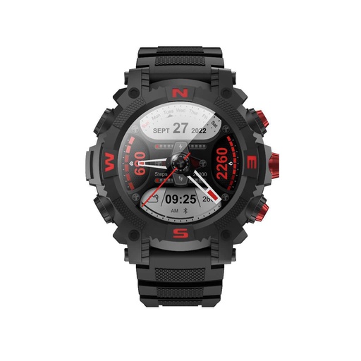 [GNGPSPRSWBKRD] Green Lion GPS Pro Smart Watch - Black + Red
