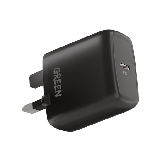 [GN20UKWCBK] Green Type-C Port Wall Charger 20W UK - Black