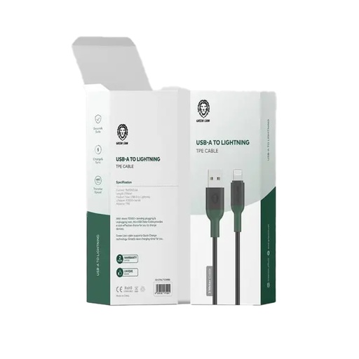 [GNCPALTG3MBK]  Green Lion USB-A to Lightning TPE Cable 3M - Black