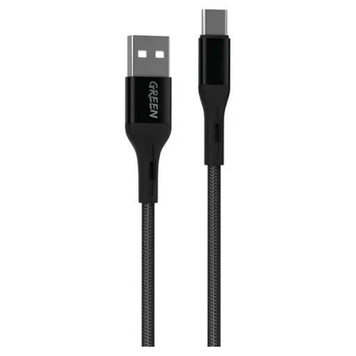 [GNCBATYC1MBK] Green Lion USB-A to Type-C Braided Cable 1M - Black