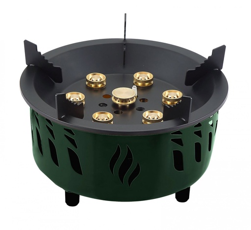 [GN7BCMCTOVEGN] Green Lion Seven Burner Camping Stove with Storage Bag - Green