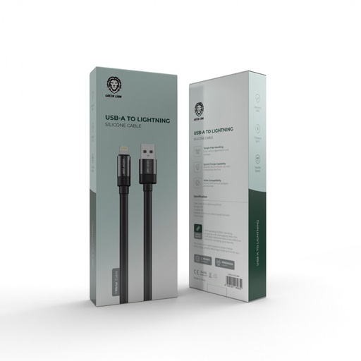 [GNSLCATLBK] Green Lion Liquid Silicone Cable USB to Lightning 1m - Black