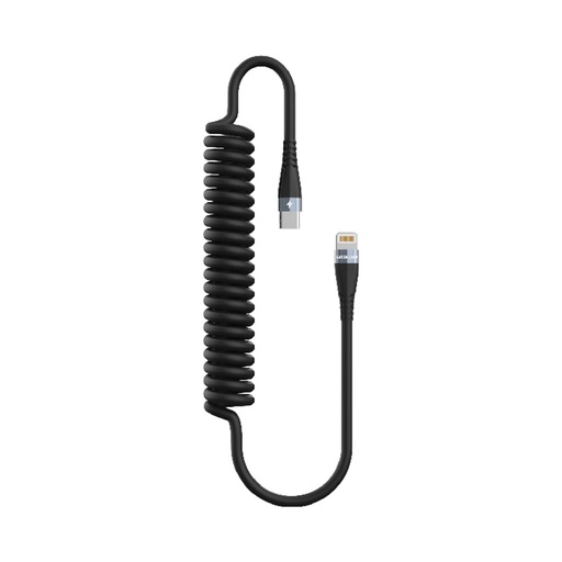 [GNSPRNGCTLBK] Green Lion PD27 TPU Spring Cable USB-C to Lightning Cable 1.8 Meter - Black