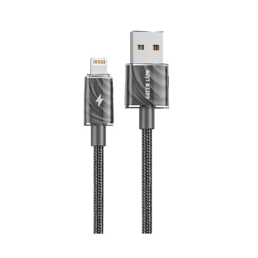 [GNTHCKBCALBK] Green Lion USB-A to Lightning Thick Braided Cable 1M - Black