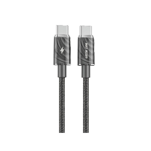 [GNTHCKBCCCBK] Green Lion USB-C to USB-C Thick Braided Cable 1M 60W - Black
