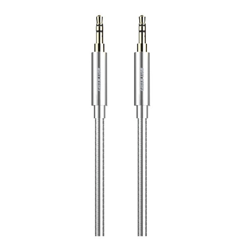 [GNSTAX2AXSL] Green Lion Non-MFi AUX 3.5mm to AUX 3.5mm Stainless Steel Plating Cable 90cm- Silver