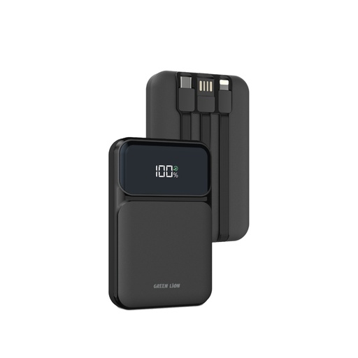[GN3N1PB10PDBK] Green Lion 3 in 1 Integrated Power Bank 10000mAh PD 20W - Black