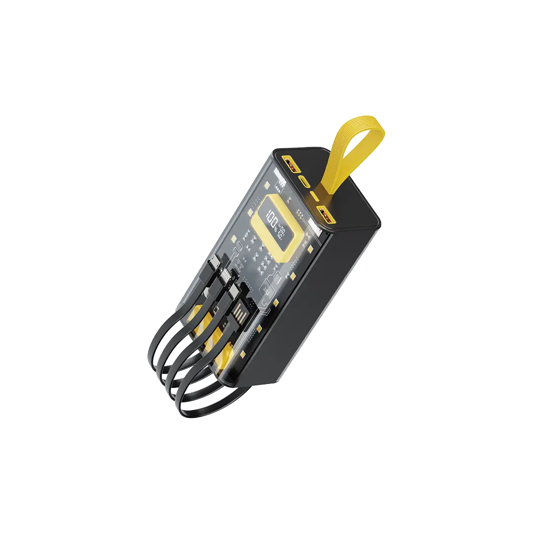 Green Lion Transparent Pro 30000mAh Power Bank - Black/Yellow