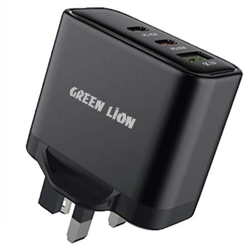 [GN50WUKCBK] Ultra Quick 3 Output Compact Charger with Type-A to Type-C and Type-C to Lightning Cable